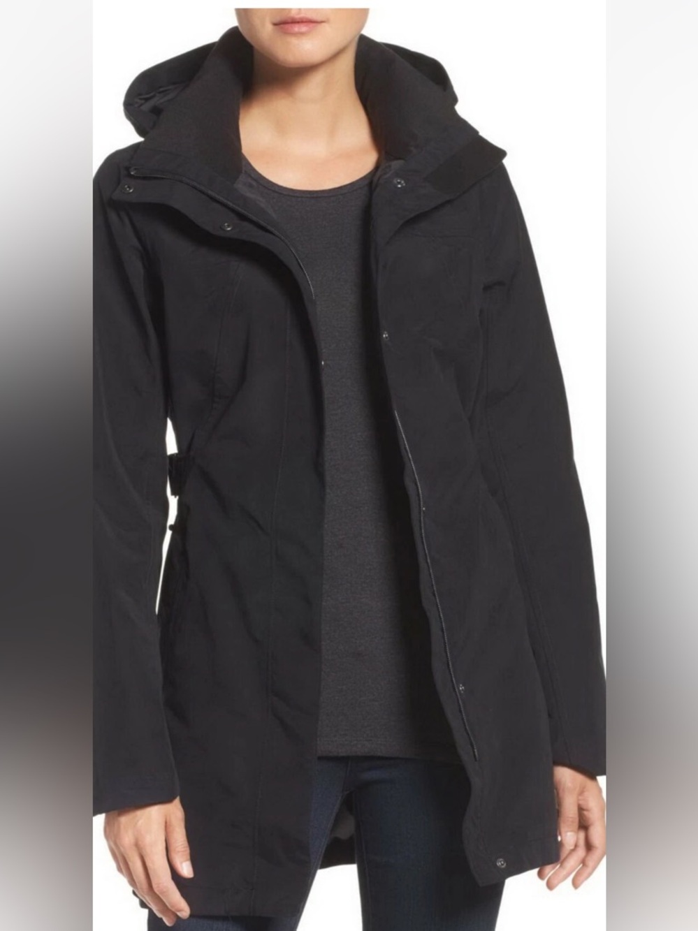 The North Face Women's Black Trench Coat with Hood